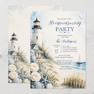 Coastal Lighthouse Housewarming Party Invitation