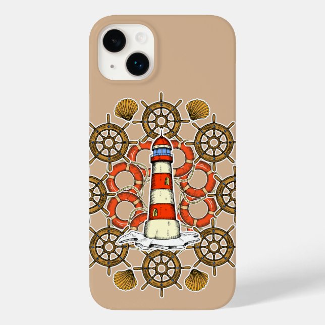 Coastal Lighthouse Illustration Case-Mate iPhone Case (Back)
