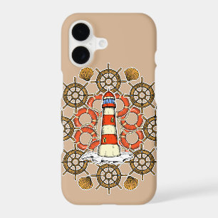 Coastal Lighthouse Illustration Collage