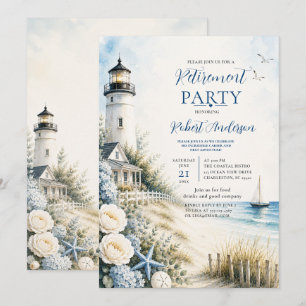 Coastal Lighthouse Retirement Party Invitation
