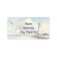 Coastal Lighthouse Seagulls Pastel Sky Serenity