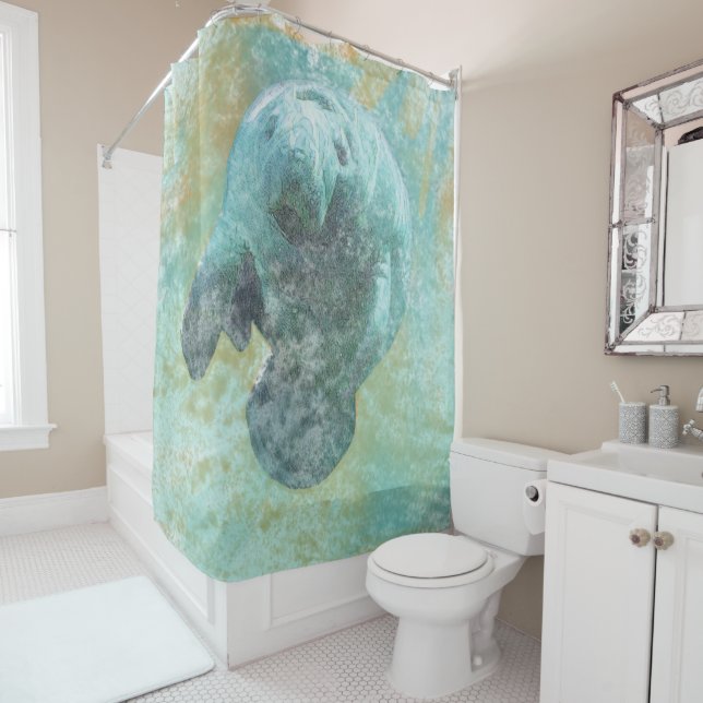 Coastal Living Beautiful Manatee Shower Curtain (In Situ)