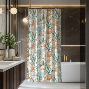 Coastal Living Curtain Soft Blue and Ivory Design