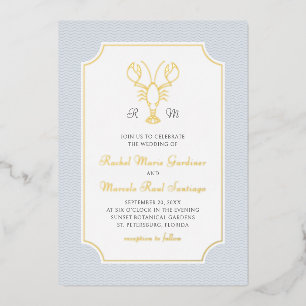 Coastal Lobster Minimalist Preppy Wedding