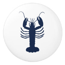 Coastal Lobster Navy Blue and White