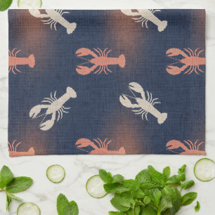 Coastal Lobster Pattern – Nautical Seafood Summer Tea Towel