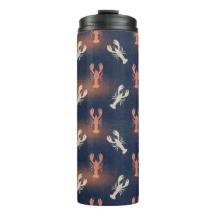 Coastal Lobster Pattern – Nautical Seafood Summer Thermal Tumbler