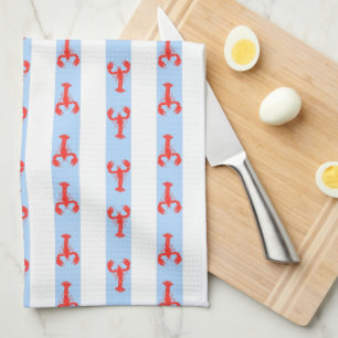 Coastal Lobster Preppy  Tea Towel