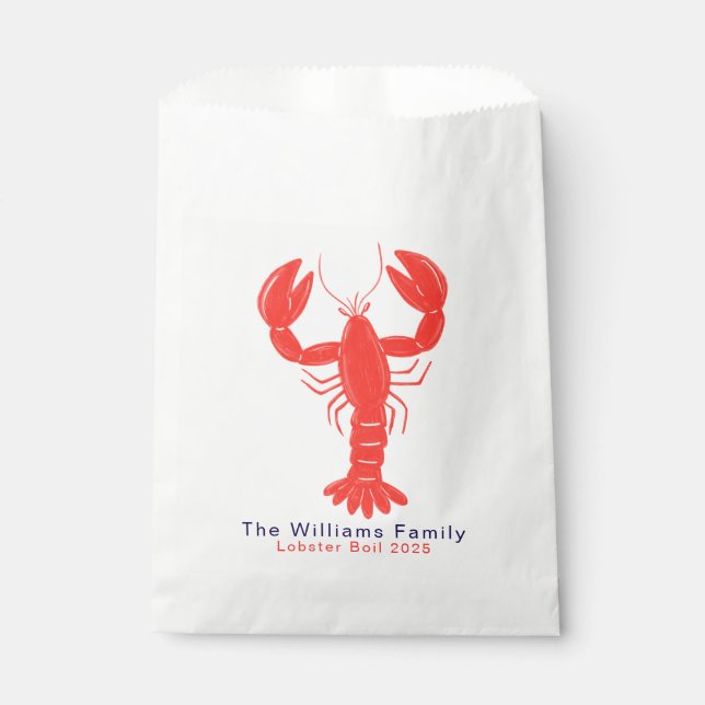 Coastal Lobster Summer Nautical Invitation Favour Bags (Front)