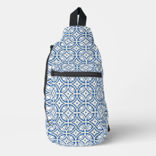 Coastal Lotus Tile Pattern - The White Lotus Sling Bag
