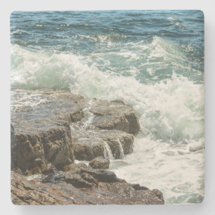 Coastal Maine Rocky Shoreline Ocean Stone Coaster