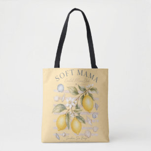 Coastal Mama Club – Personalizable Lemon & Seashel Tote Bag