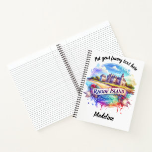 Coastal mansion in RI at sunset Notebook