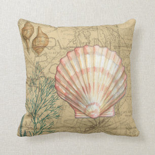 Coastal Map Collage Cushion