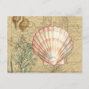 Coastal Map Collage Postcard