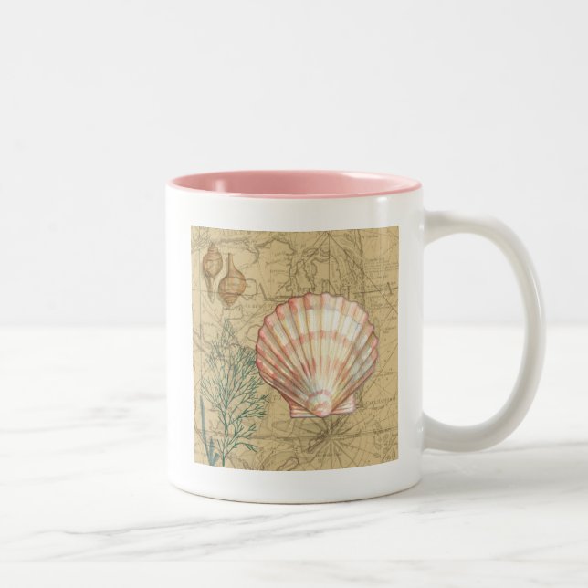 Coastal Map Collage Two-Tone Coffee Mug (Right)