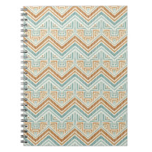Coastal Maze Watercolor Aqua & Terracotta