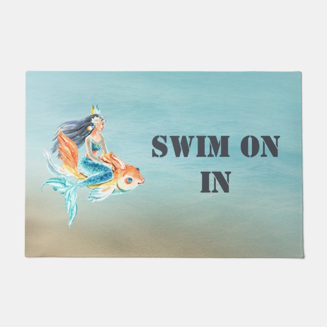 Coastal Mermaid Door Mat (Front)