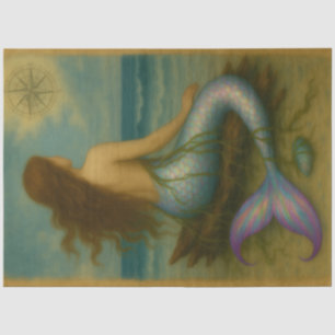 Coastal Mermaid Siren Decoupage Tissue Paper