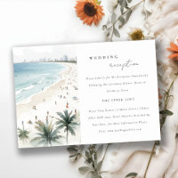 Coastal Miami Beach Palm Tree Wedding Reception