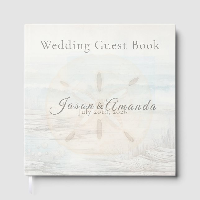 Coastal Minimalist Seaside Guest Book (Front)