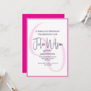 Coastal Modern Pink 50th Birthday Invitation Suite