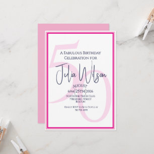 Coastal Modern Pink 50th Birthday Party Suite Invitation