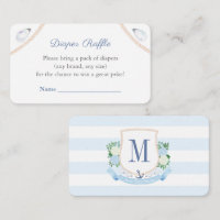 Coastal Monogram Baby Shower Diaper Raffle