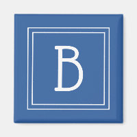Coastal Monogrammed Royal Blue & White Initial