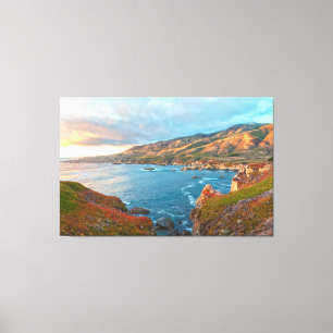 Coastal Mountain Landscape at Canvas Print