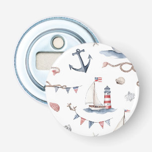 Coastal Nautical 4th of July Sailboats Lighthouse Bottle Opener