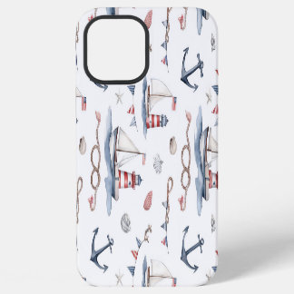 Coastal Nautical 4th of July Sailboats Lighthouse iPhone 12 Pro Max Case