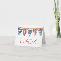 Coastal Nautical Beach Flags Monogram