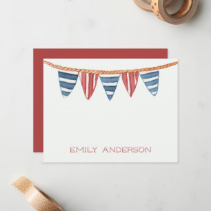 Coastal Nautical Beach Flags Personalised Card