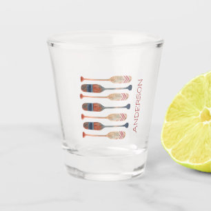Coastal Nautical Beach Oars Personalised Shot Glass