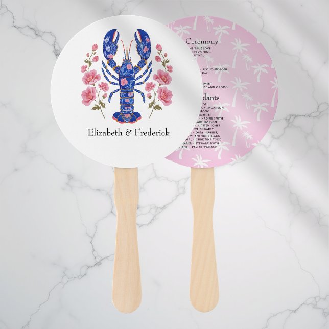 Coastal Nautical Beach Wedding Program Hand Fan (Coastal Nautical Beach Wedding Program Hand Fan)