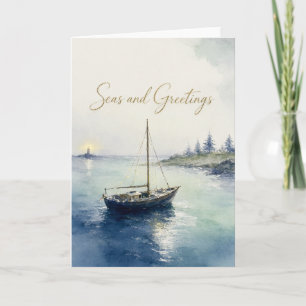 Coastal Nautical Christmas Cards