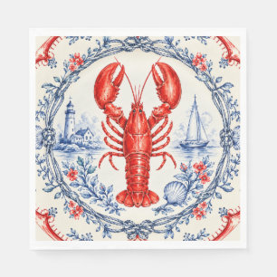 Coastal Nautical Clambake Seafood Party Plate Napkin