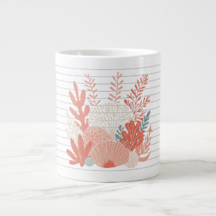 Coastal/nautical coral reef large coffee mug