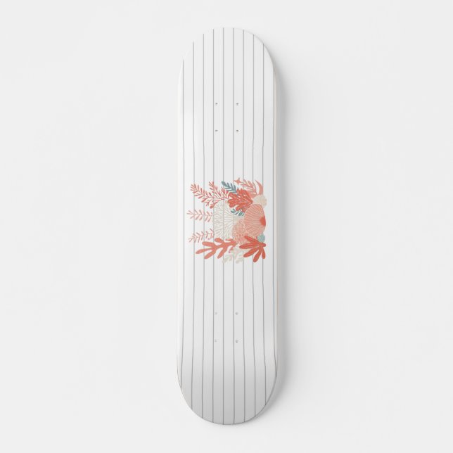 Coastal/nautical coral reef skateboard (Front)