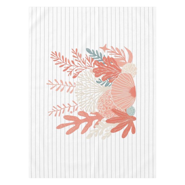 Coastal/nautical coral reef tablecloth (Front)