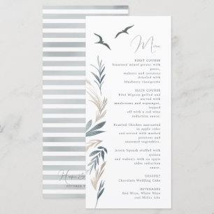 coastal nautical foliage wedding menu