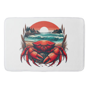 coastal/nautical Maine crab Bath Mat