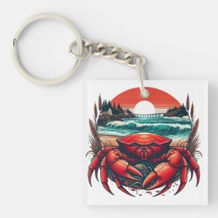 coastal/nautical Maine crab Key Ring