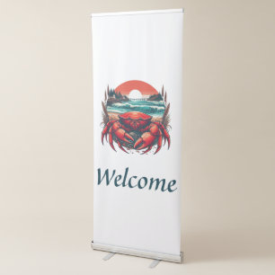 coastal/nautical Maine crab Retractable Banner