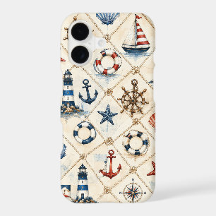 Coastal Nautical Seamless Pattern