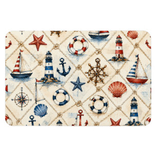 Coastal Nautical Seamless Pattern Magnet