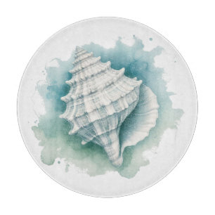 Coastal/Nautical seashell Cutting Board