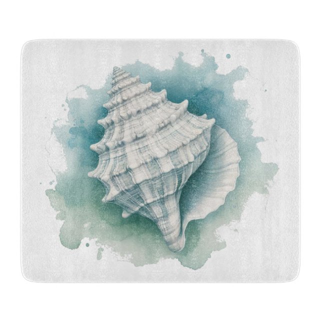 Coastal/Nautical seashell  Cutting Board (Front)