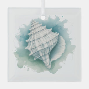 Coastal/Nautical seashell  Glass Tree Decoration